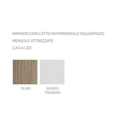 Armadio con letto matrimoniale integrato a scomparsa