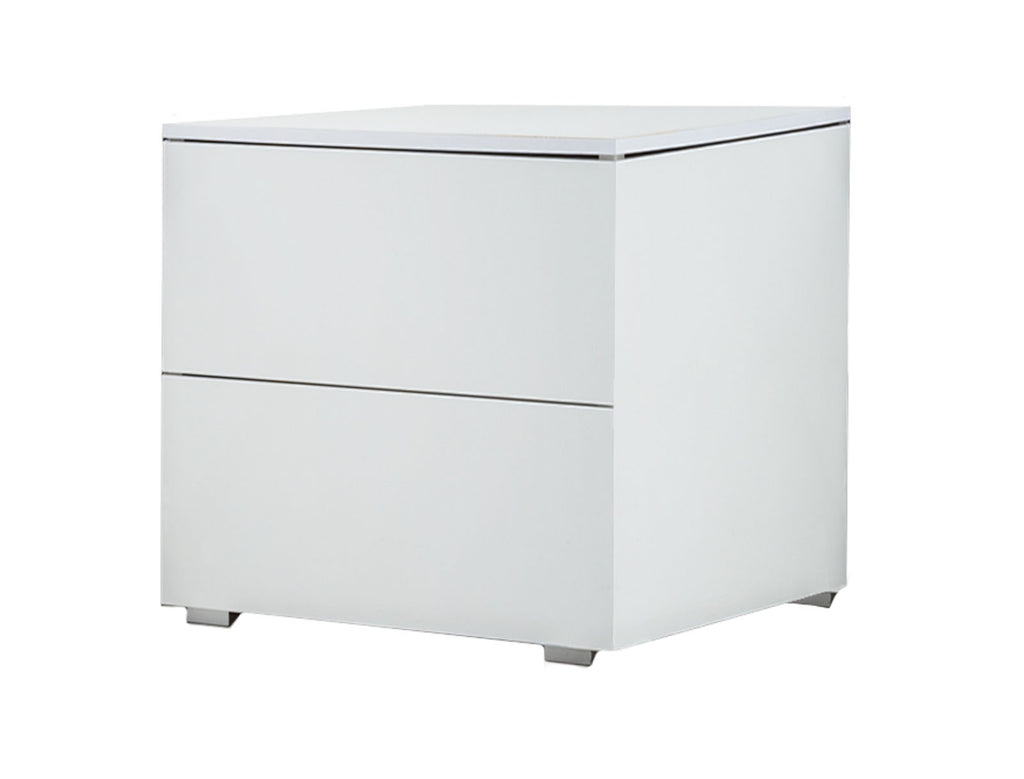 Comodino 2 cassetti bianco opaco
