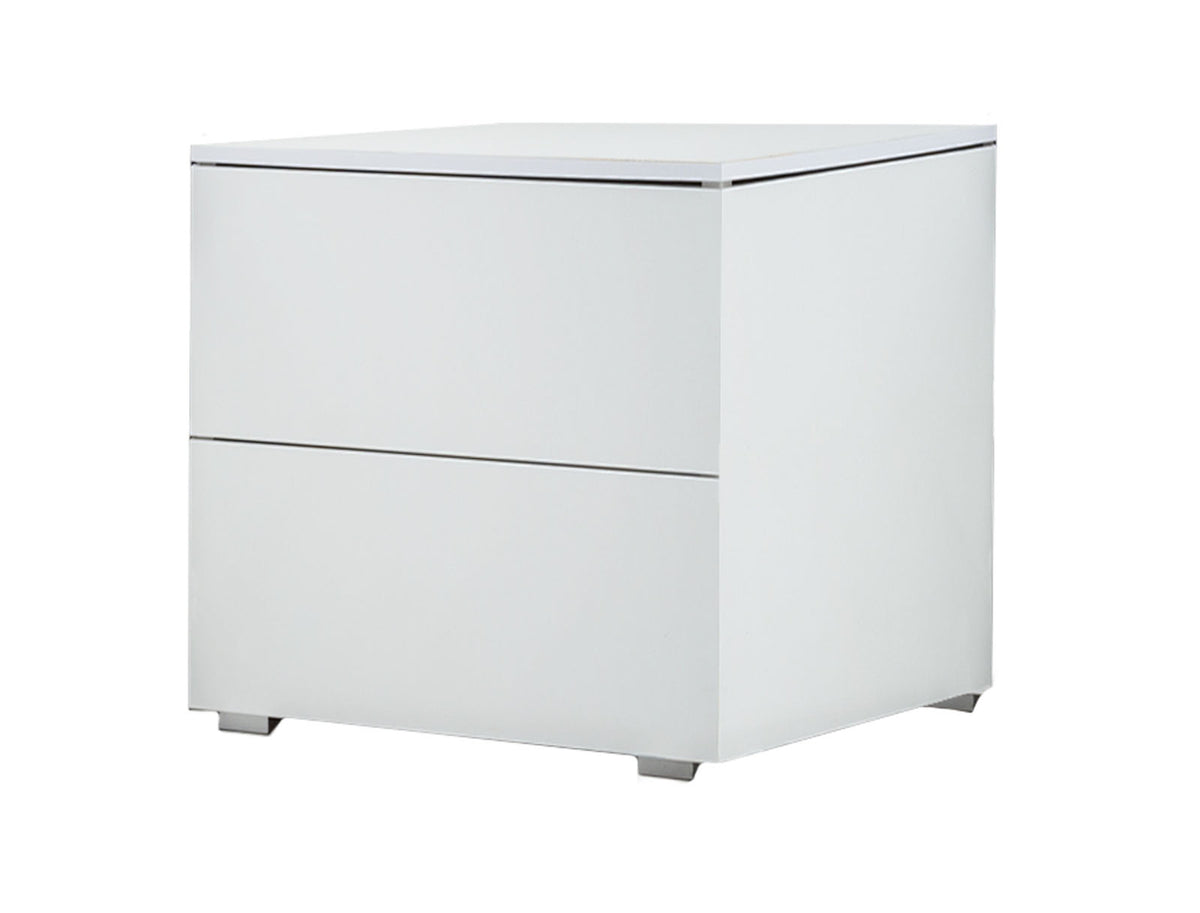 Comodino 2 cassetti bianco opaco