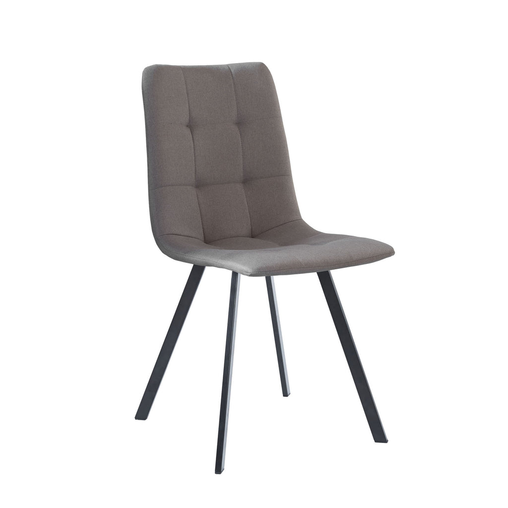 Sedia in tessuto con gambe in metallo nero