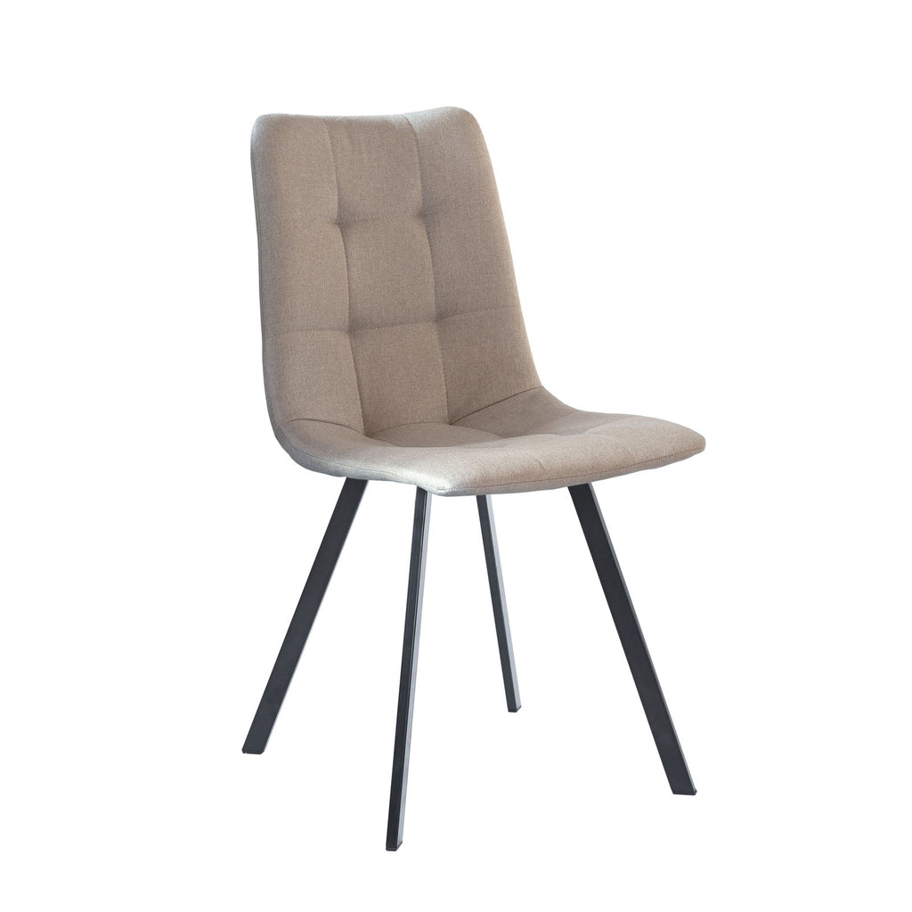 Sedia in tessuto con gambe in metallo nero