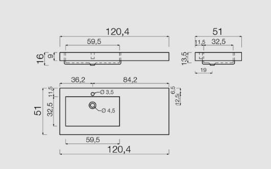 Base portalavabo sospesa con cassetti e specchiera rettangolare con faretto LED