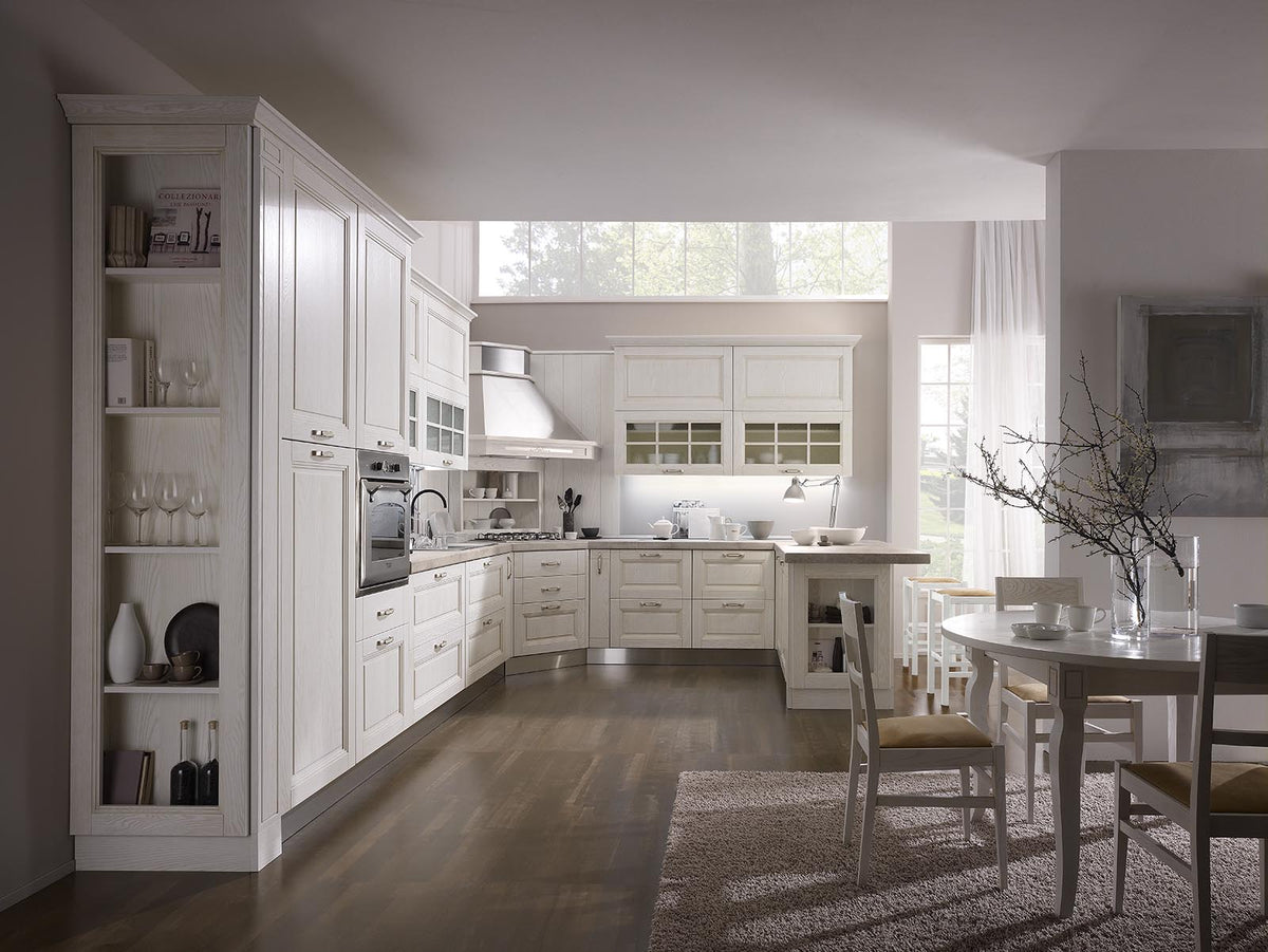 Composizione cucina angolare in stile classico-contemporaneo