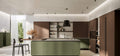 Composizione cucina con maxi isola e boiserie attrezzata