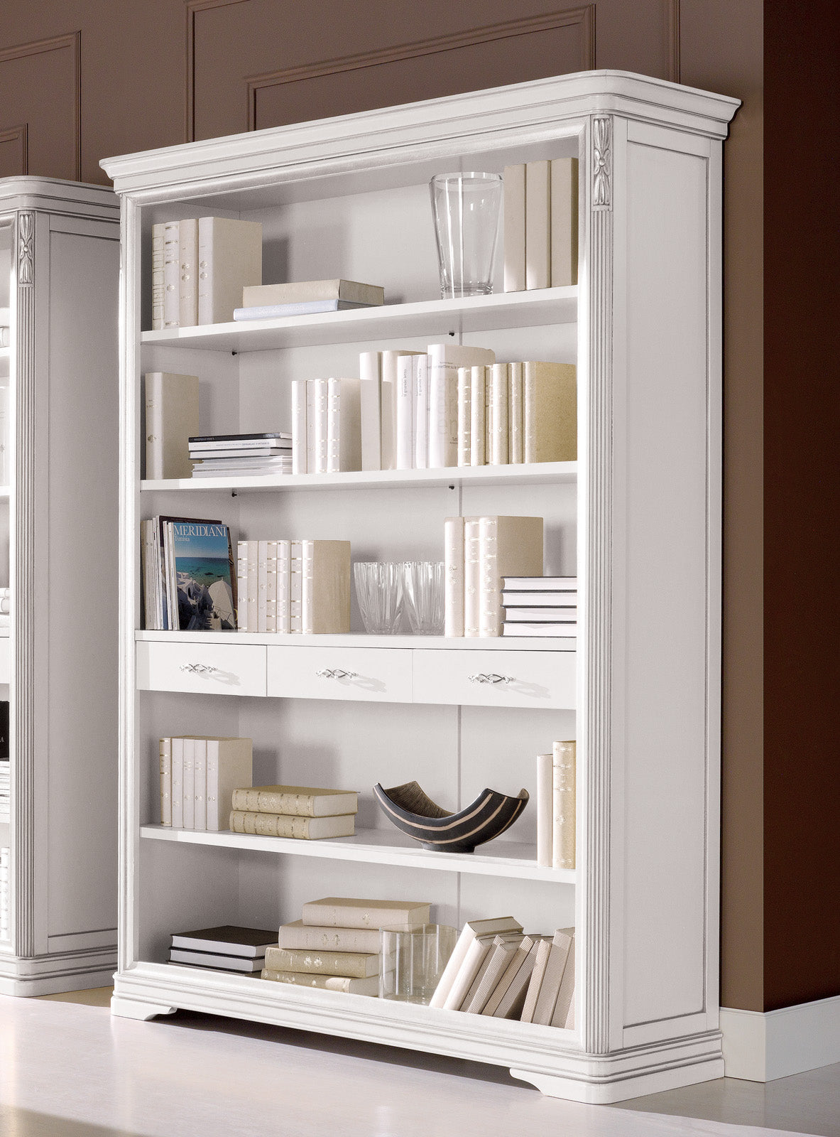 Libreria 3 cassetti bianco spigolato