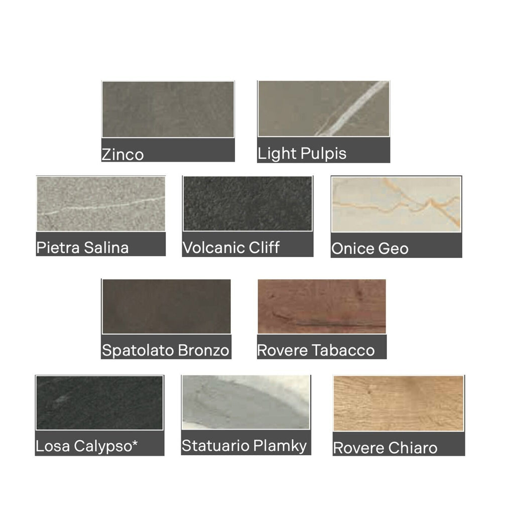 Composizione cucina L. 300 H. 219 grigio grafite con top rovere chiaro