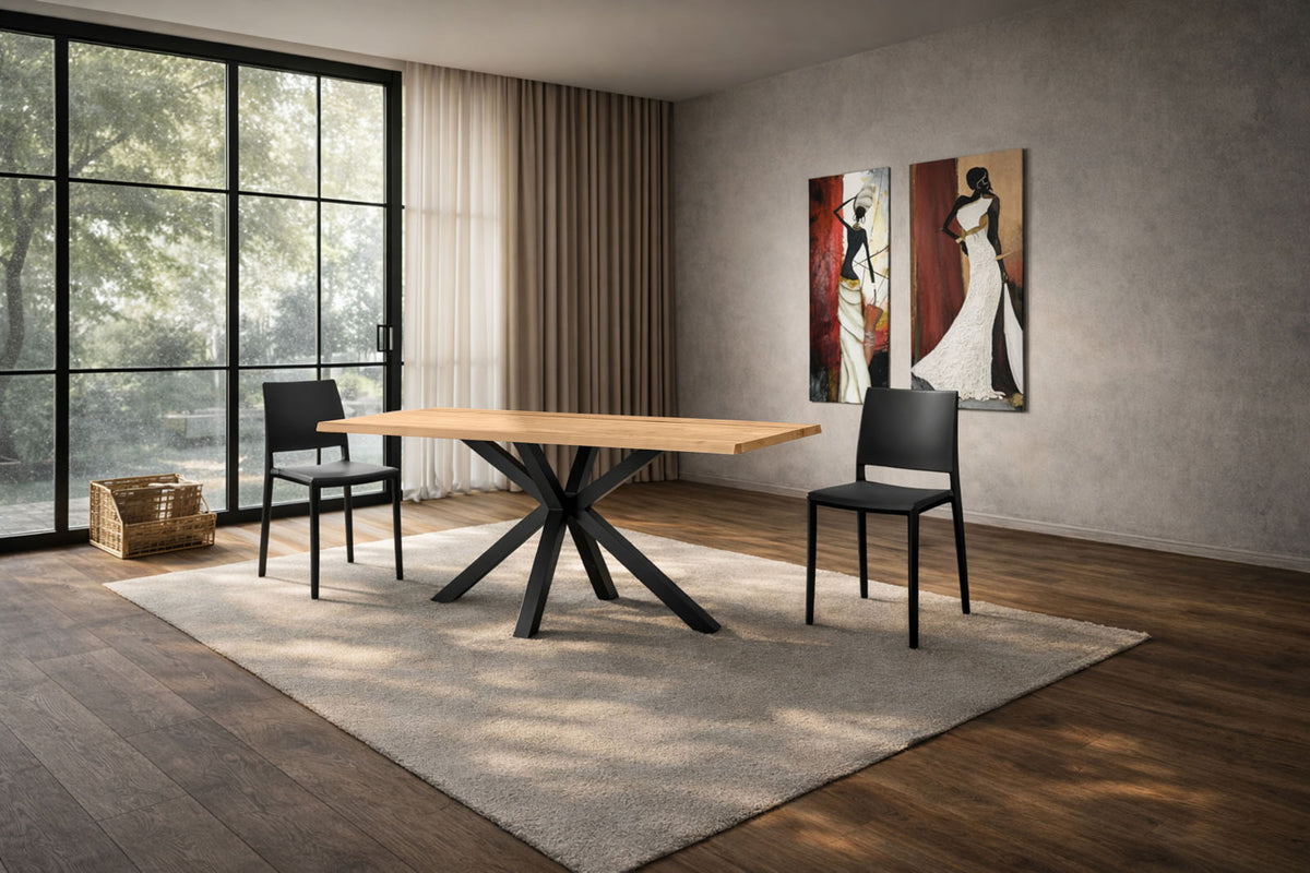 Tavolo da pranzo fisso rovere massiccio naturale