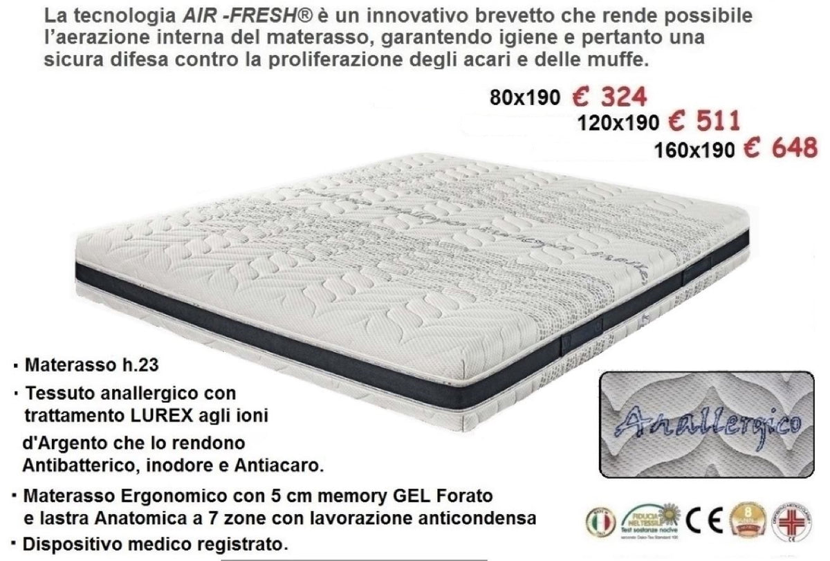 Materasso Ergonomico AIR-FRESH h.23