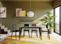 Tavolo allungabile con gambe metalliche stondate scure