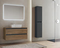 Mobile bagno sospeso con cassettoni e colonnina laterale reversibile